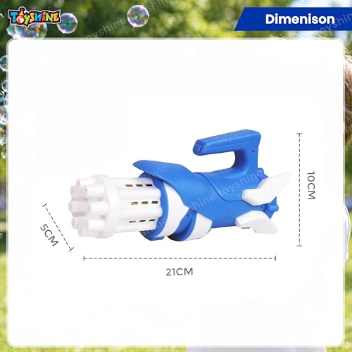Image of Toyshine 8-Hole Space Shuttle Bubble Gun | Electric Gatling Bubble Machine with Bottle & Scoop | Automatic Bubble Blaster for Kids, Outdoor & Indoor Play