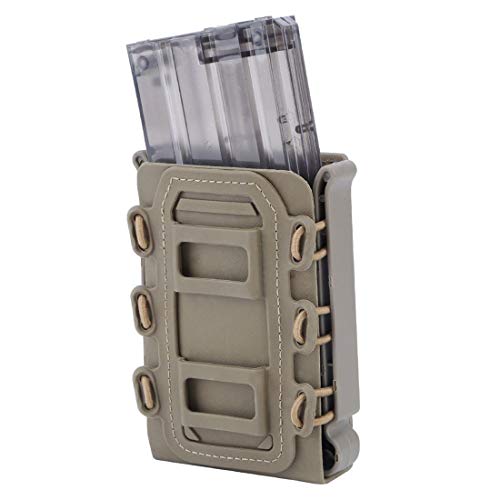 Tactical Magazine Pouch, Tactical Fast Mag WST TPR Flexible Magazine Pouch for Ar15 M4 5.56/7.62 Mag Pouch, 3pcs (Tan) - Image 2