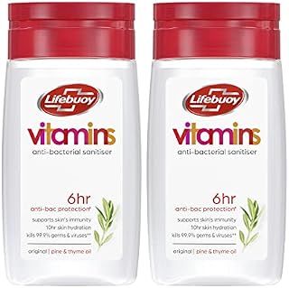 Lifebuoy Sanitising Bottle alcohol-based antibacterial Hand Sanitiser Hand Sanitiser to fight germs 12 x 50 ml, White