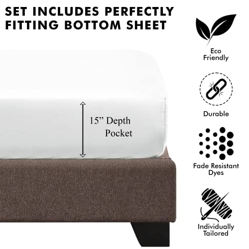 Urbanhut 1000 Thread Count 100% Egyptian Cotton Queen Sheets Set Quality (4Pc), Luxury Bed Sheets For Queen Size Bed, Sateen Weave Hotel Sheets, 16" Elasticized Deep Pocket - White #TOP4