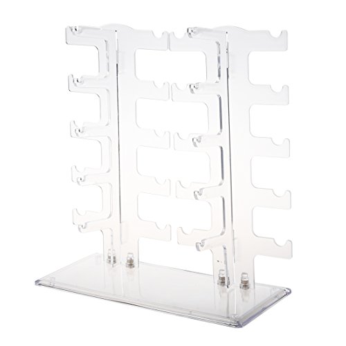 Sothat Sonnenbrille Rack, zweireihig Acryl Brillenhalter Regal Brillenständer Cover
