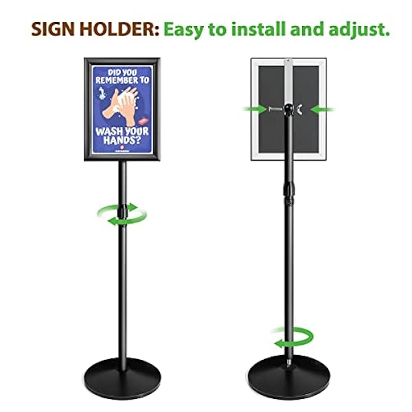 NewZeal Verstelbare A4 Poster Stand Heavy-duty Vloerstaande Poster Houder Kennisgeving Stand Tekenhouder voor Bruiloft/Show/Display/Advertentie, Zwart
