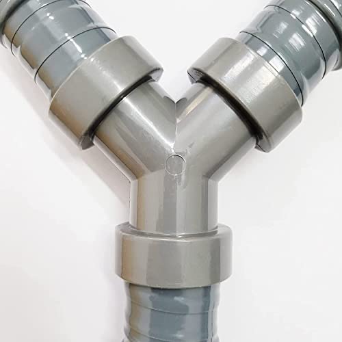 Drainage Hose 3-Way Double Ended Wash Basin Sewer Drain Pipe 12x12x27 inch (30x30x70cm) (2 Female Direct Insertion) - Image 4
