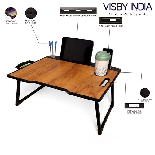 Image of Study Table Bed Table Premium Laptop Table /Foldable and Portable Wooden /Writing Desk for Office /Home /School (Wood US COTTED)
