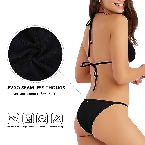LEVAO Cotton Underwear for Women Plus Size String Bikini Panties Low Waist Cheeky High Cut Stretch Ladies Briefs3