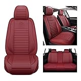 Isen-CoverAuto Full Coverage Faux Leather Car Seat Covers Universal Fit for Cars SUVs Trucks, Auto...