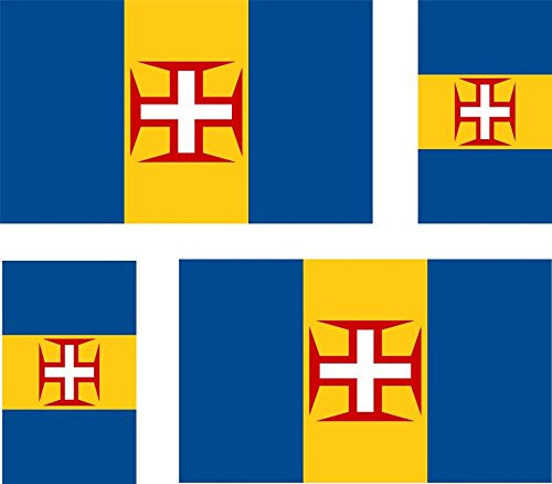 Akachafactory Sticker, voor auto, motorfiets, koffer, PC, draagbaar, vlag Maderas, 4 stuks