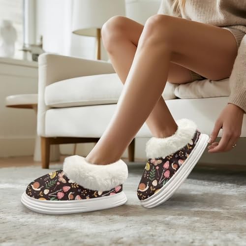 Women's Memory Foam Slippers, Fuzzy Closed Back Knit Bedroom Slippers, Slip-On Cozy Warm House Shoes3