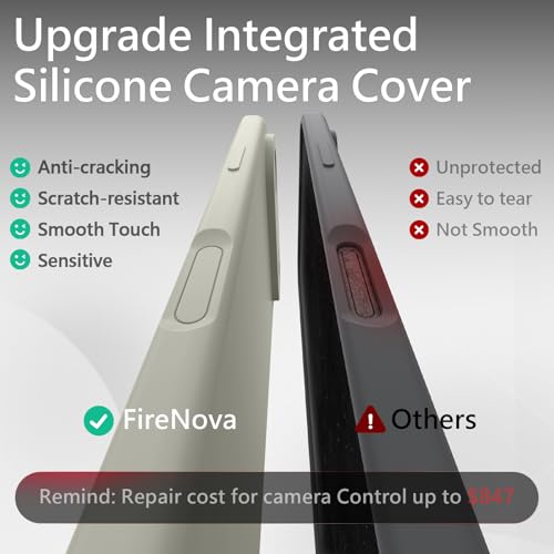 Image of FireNova Magnetic for iPhone Air Case, Compatible with MagSafe, [Integrated Silicone Camera Control Button] [Camera Protection] Microfiber Lining Phone Case for iPhone 17 Air, 6.5 inch, Stone