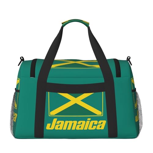 Jamaican flags Print Foldable Carry On Tote Large Capacity Hand Carry Bag for Airplane Weekend Getaways2