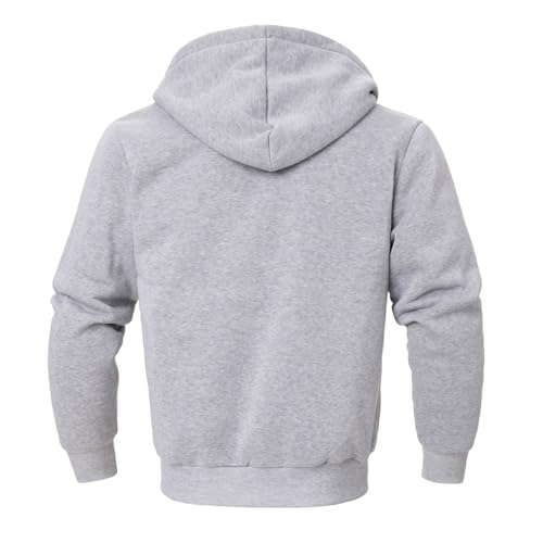 Image of LeeHanTon Sherpa Lined Hoodies for Men Heavyweight Full Zip Up Sweatshirt Thick Fleece Winter Warm Work Jackets Plus Size