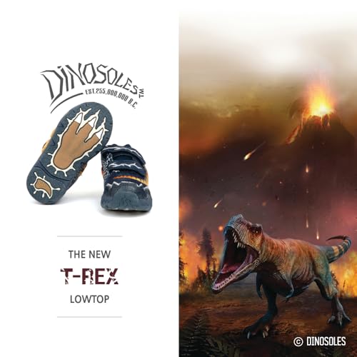 T-Rex Light Up Shoes for Kids Lightweight Dinosaur Toddler Sneakers for Children with Flashing Eye LED Running Shoe, Navy2