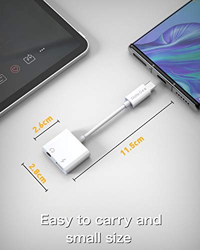 Usb C To 3.5Mm Headphone Adapter, Typec Audio Adapter With 18W Pd Fast Charge 2 In 1 Aux Adapter For Huawei P40/P30/Mate 40, Samsung S21/S20/S20 Ultra/Note 10/A80, One Plus8/7/6T, Pixel 5/3/2Xl-White #TOP3