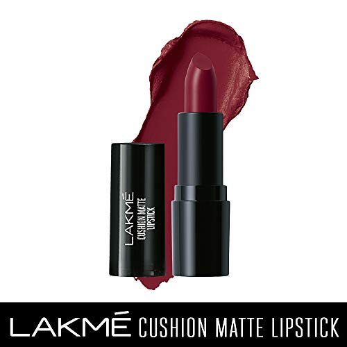 Image of LAKME Cushion Matte Lipstick, Burgundy Bloom, 4.5 g & Cushion Matte Lipstick, Plum Obsession, 4.5 g