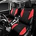 CAR PASS Red Leather Seat Covers Full Set-Universal Quilting Pretty Girly Car Seat Cover with 5mm Composite Sponge Inside,Airbag Compatible, Waterproof Delux Fit for Most Sedan,SUV,Cars (Full Set,Red)