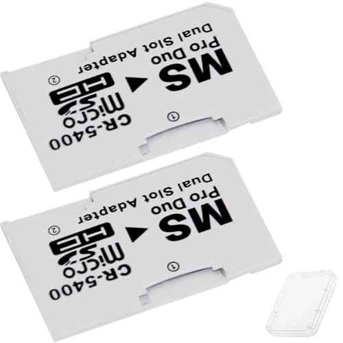 ZHUROUPU Adaptateur Double Micro SD/SDHC vers Memory Stick Pro Duo pour PlayStation pour PSP 1000 2000 3000 E1000 3001 3003 et Appareil Photo pour Sony Cyber ​​Shot,...