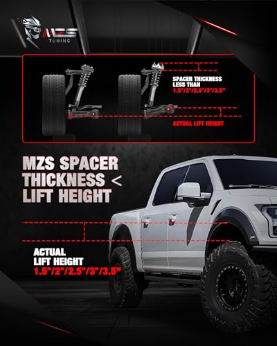 Image of MZS 1.5 Inch Front Leveling Kit for Silverado Sierra Tahoe Yukon 2007-2026 | 1.5 inch Level Kit Fit 2007-2013 Avalanche 1500 2WD 4WD, Aluminum Lift Kit Raise the Truck 1.5in, Maintain the Factory Ride