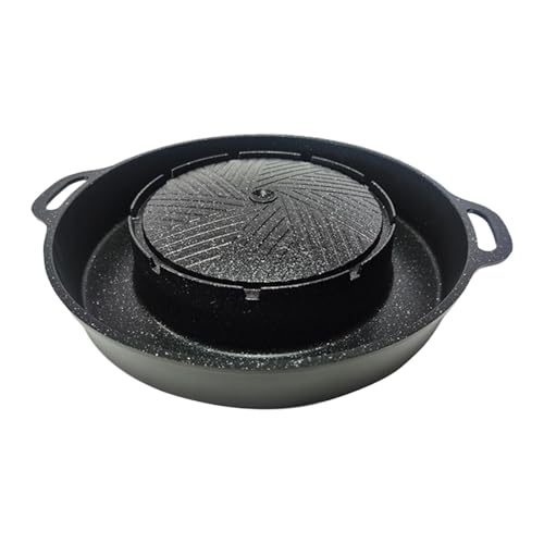 Ioensy Panela quente com grelha para churrasco coreano Shabu Shabu 2 em 1, ideal para festas com amigos, Profundidade Interna