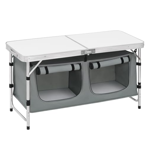 WOLTU faltbar Campingschrank Alu Campingtisch Höhenverstellbar mit...