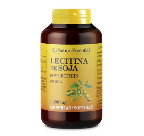 Nature Essential | Lecitina de Soja 1200 mg | 150 Perlas | No-GMO | Fuente de Fosfolípidos | Cuidado Hepático y Metabólico