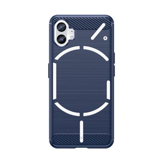 Image of NPRC Hybrid Ultra Slim Protective Case TPU Non-Slip Carbon Fiber Texture Shockproof Case Cover for Nothing Phone 1 - Blue