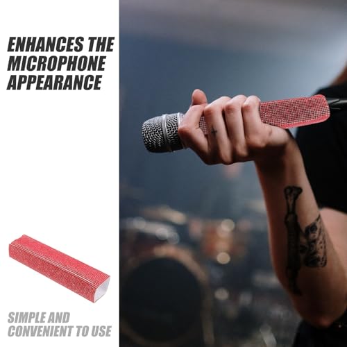 Funda de micrófono inalámbrico Healeved con tela de protección y pedrería 3