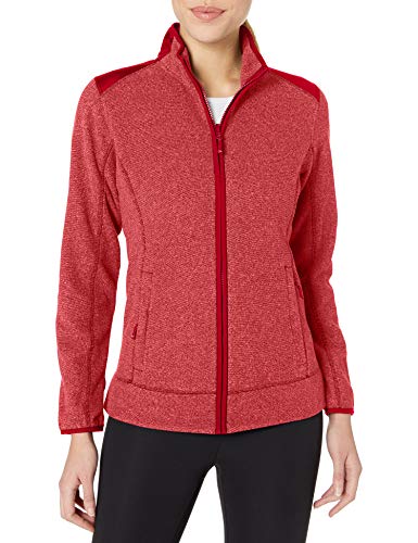 Cutter & Buck Women's Cb Weathertec Cedar Park Full-Zip, Cardinal Red Heather, M