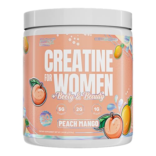 Nutrex Research Creatine for Women Booty & Beauty – Peach Mango | 5g Creatine, 2g Collagen, BCAAs...