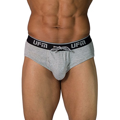 UFM Men’s Brief w/Patented Adj. Support Pouch Underwear for Men Gray