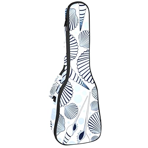 Sac de transport pour ukulélé ténor et soprano rembourré avec motif escargot de mer original