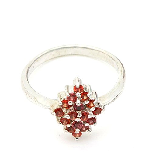 Bague saphir orange argent 925 en taille 51 pour femme