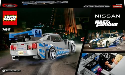 LEGO Speed Champions Nissan Skyline GT-R (R34) 2 Fast 2 Furious - Maquette de Voiture de Course à Construire avec Minifigurine Brian O'Conner - Idée Cadeau pour Garçons et Filles dès 9 Ans 76917