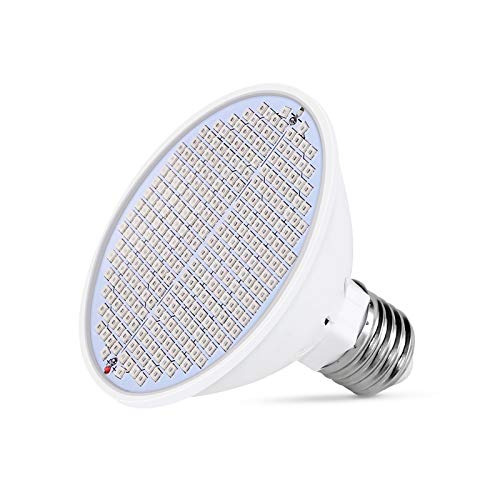 XGzhsa Bombilla de Cultivo de Plantas, lámpara de Crecimiento de Plantas, Bombilla de luz de lámpara de Planta con 300 Leds Ideal para jardín Interior y Plantas hidropónicas (E27, 85V-265V)