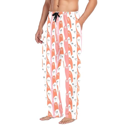 Many Spirits Men's Cotton Pajama Pants with Pockets and Drawstring Comfortable and Stylish,S4