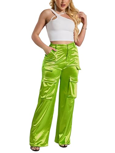 XNMHL 2000s Pants for Women Tall Metallic Long Fashion...