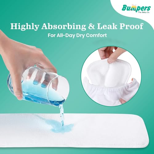 Image of Bumpers Baby Insert Pad | Soft, Washable & Super Absorbent | Leakproof, Eco-Friendly, Comfortable & Safe for Babies | Ideal for Day and Night Use (Pack of 5)