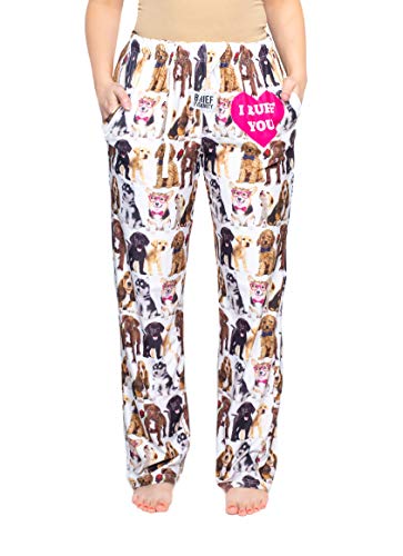 Collections Etc I Ruff You All-Over Dog Graphics Lounge Pants