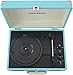 Crosley CR8005F-TU Cruiser Plus Vintage 3-Speed Bluetooth in/Out Suitcase Vinyl Record Player Turntable, Turquoise/White