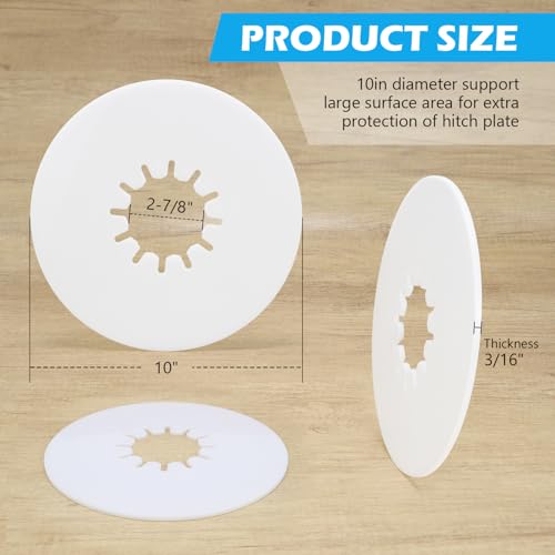 Image of 5th Wheel Lube Plate 10 inch White (2-Pack) - No Grease RV Hitch Disc, Heavy Duty Polyethylene Kingpin Pads, Fits Standard 2-7 /8 inch Pin, Keep 1 Spare for Backup, Easy Install