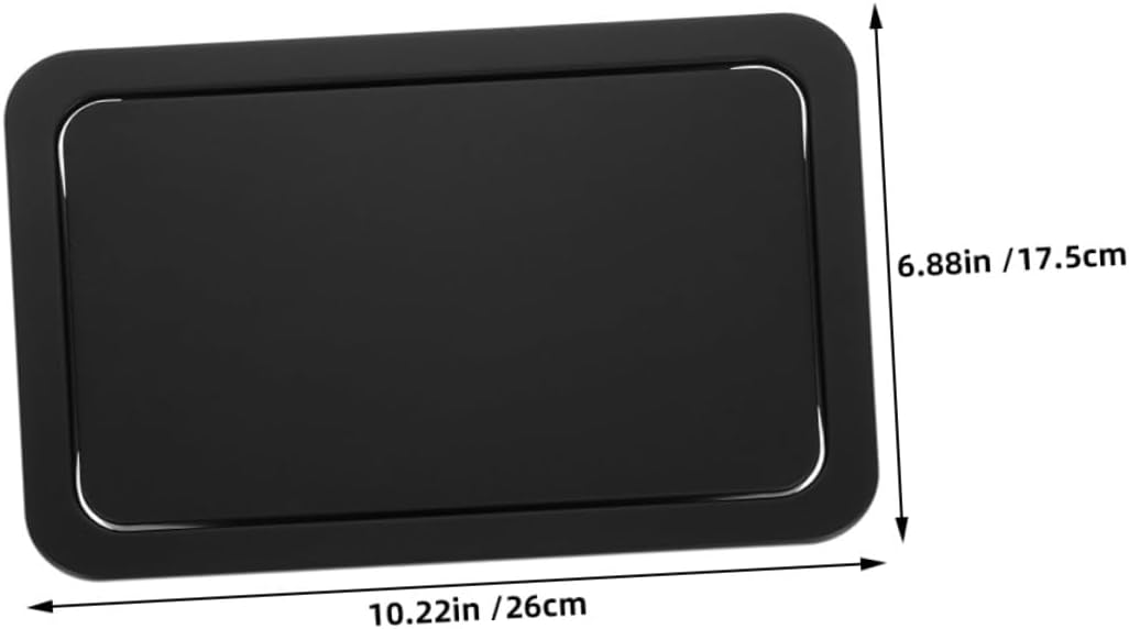 Veemoon Recessed Trash Bin Lid with Swing Flap, 2pcs Medium 260x175mm Black Stainless Steel Kitchen Waste Can Cover for Countertop and Sink Embedded Use