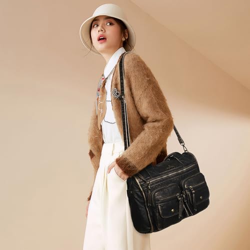 Bolso Satchel Hobo de Cuero Suave para Mujer Angel Kiss miniatura 2