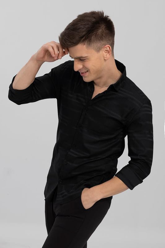 Image of SNITCH Trio Self Stripe Shirt for Men