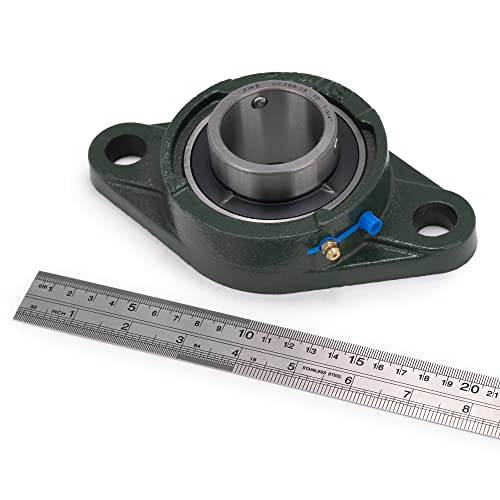Image of XIKE 2 Pcs UCFL209-28 Bore 1-3 /4 inch Pillow Block Flange Mounted Ball Bearings.