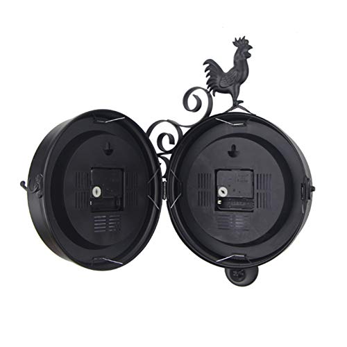 Horloge murale rétro double face sans tic-tac pour éliminer le bruit dans le salon - 6