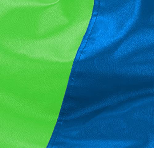 Image of Casa Copenhagen Premium Leather Bean Bag Chair, Filled with Beans | Capacity: Upto 7 Ft Height, 200 KG Weight | 3XL | Blue&Green