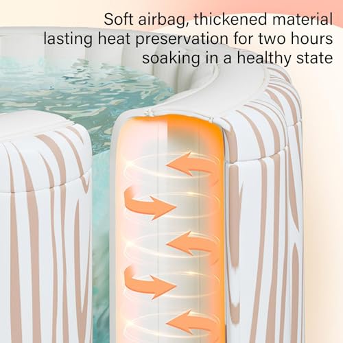 Bañera de remojo independiente con paredes gruesas y estructura portátil 8