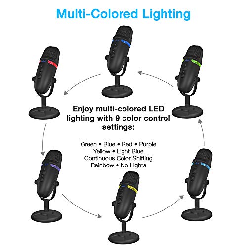 Image of Cyber Acoustics Professional USB Microphone with Dual Recording Patterns - 24-bit Recording with Zero Latency Monitoring - Compatible with PC and Mac (CVL-2230)