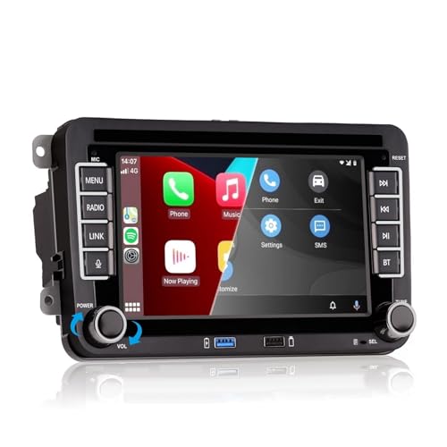 HLLECARMO Autoradio pour VW Golf 5/6, Carplay Polo 5 écran Tactile IPS de 7 Pouces Compatible avec Jetta Passat Touran, avec...