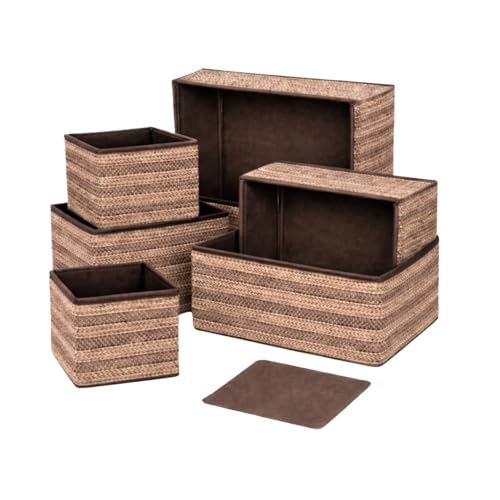 DALUCI 6 Piece Foldable Clothing Storage Box Set | Cube Storage Bins and Dividers for Wardrobe Cloth...