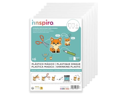 INNSPIRO Hojas plástico mágico Transparente A4 0,3mm. 6u.